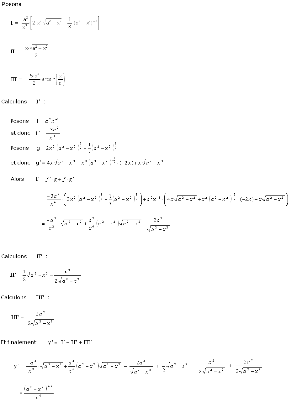 Mathématiques - exercice de dérivée difficile